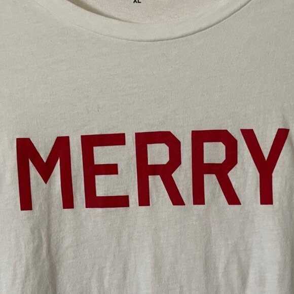 J Crew Factory White "Merry" long sleeve t-shirt, Size XL - Picture 3 of 4
